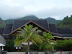 View from beach of the hotel, that is the restaurant on the 2nd floor 