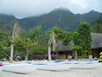 Outrigger canoes for people to use 