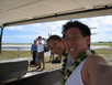 On the hotel golf cart 